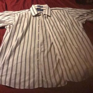 TownCraft Striped Wrinkle Free Button Down Shirt